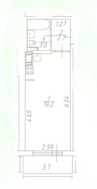 квартира-студия: городской посёлок янино-1, ясная улица, 11 (24.9 м) - Фото 1