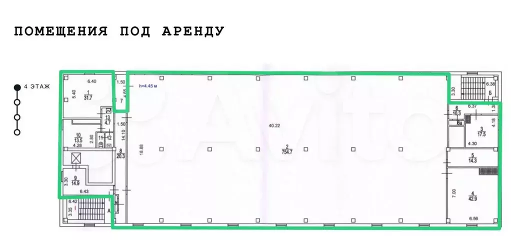 Аренда помещения свободного назначения 2090 м2 - Фото 1