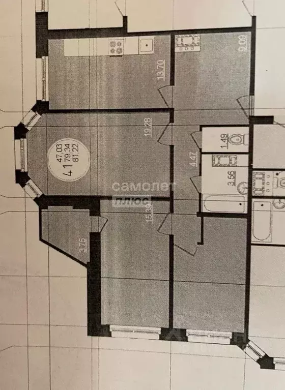 3-к кв. Липецкая область, Липецк Боевой проезд, 47 (79.34 м) - Фото 2