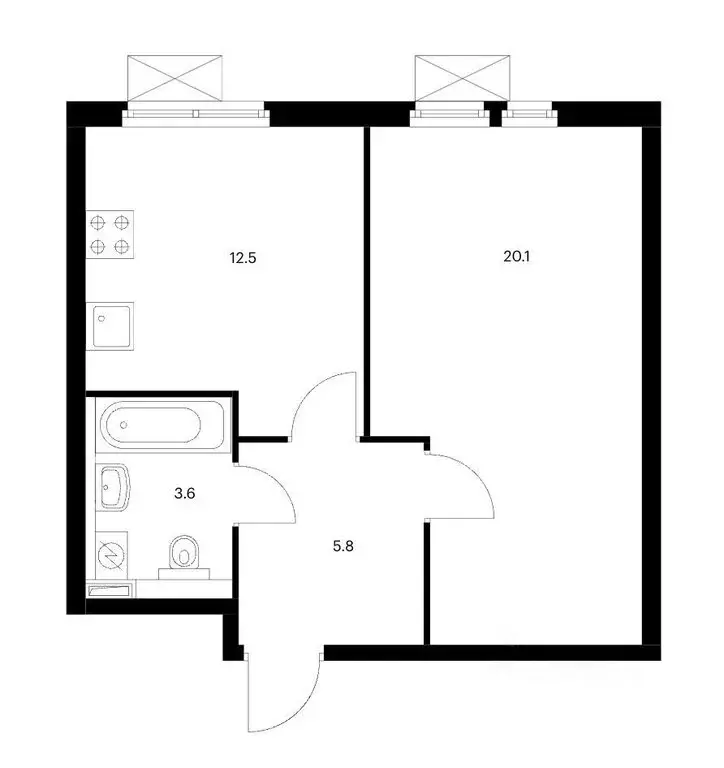 1-комнатная квартира: Москва, Просторная улица, 7 (42 м) - Фото 1