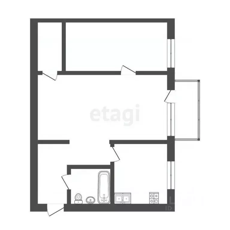 2-к кв. Костромская область, Кострома Калиновская ул., 23 (42.5 м) - Фото 0