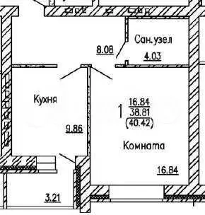 1-к. квартира, 40м, 2/10эт. - Фото 0