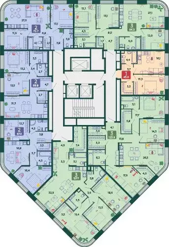 4-к кв. Москва 2-я оч., Шагал жилой комплекс, к6.1 (184.5 м) - Фото 2