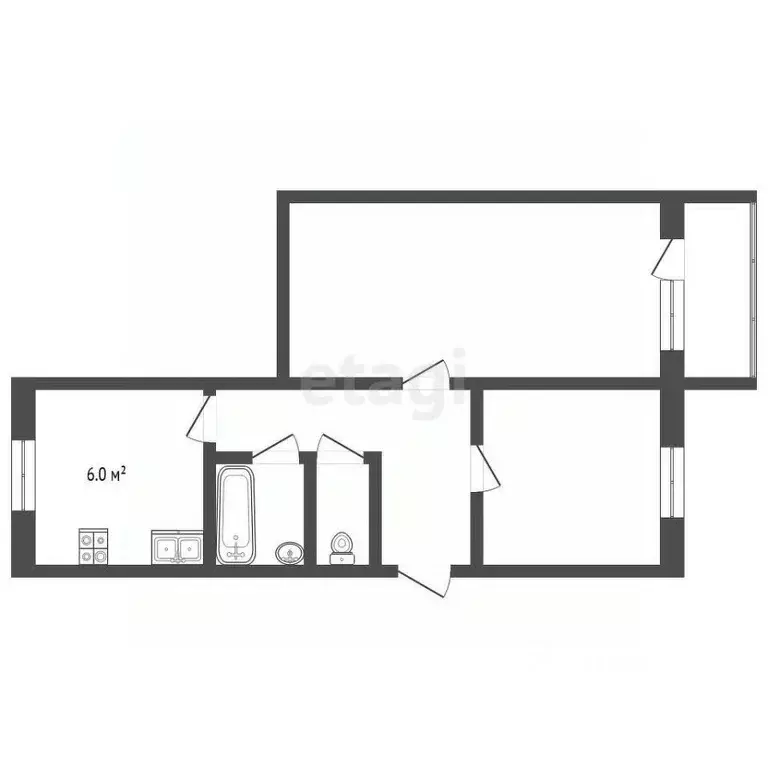 2-к кв. Нижегородская область, Выкса Юбилейный мкр, 3 (42.2 м) - Фото 1