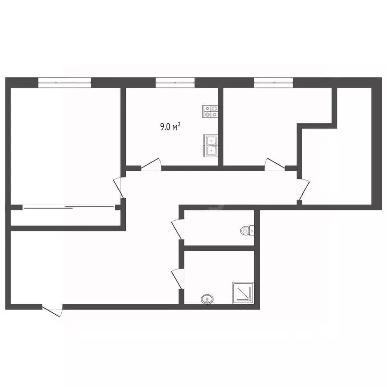 3-к кв. Севастополь ул. Генерала Коломийца, 11Б (53.0 м) - Фото 2