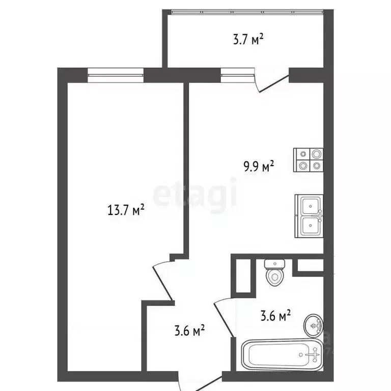 1-к кв. Ленинградская область, Ломоносовский район, Аннинское ... - Фото 2