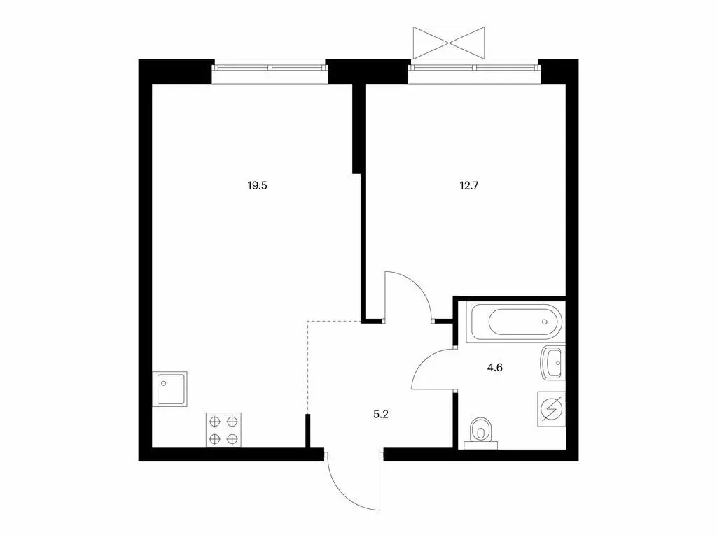 1-комнатная квартира: Казань, ЖК Нокса Парк, 8 (42 м) - Фото 0