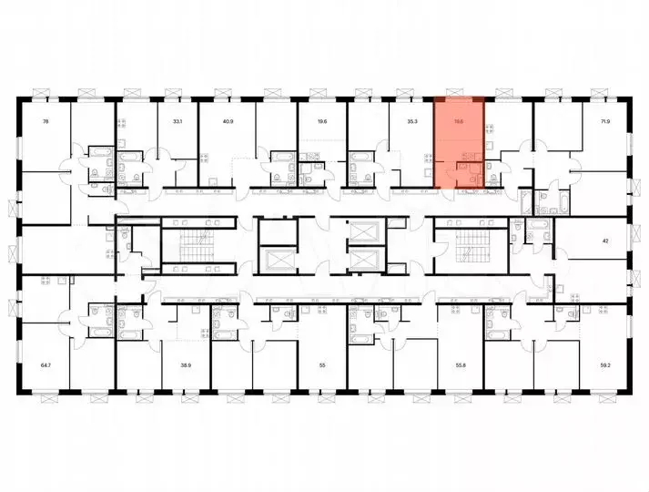 Квартира-студия, 19,6м, 13/17эт. - Фото 1