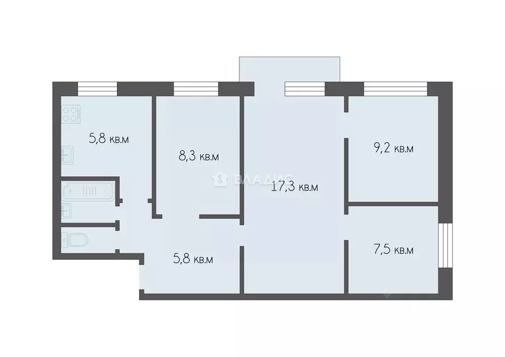 4-к кв. Тульская область, Веневский муниципальный округ, Грицовский ... - Фото 2