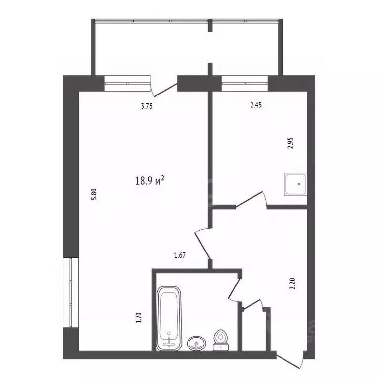 1-к кв. Красноярский край, Красноярск ул. Юности, 6 (35.0 м) - Фото 1