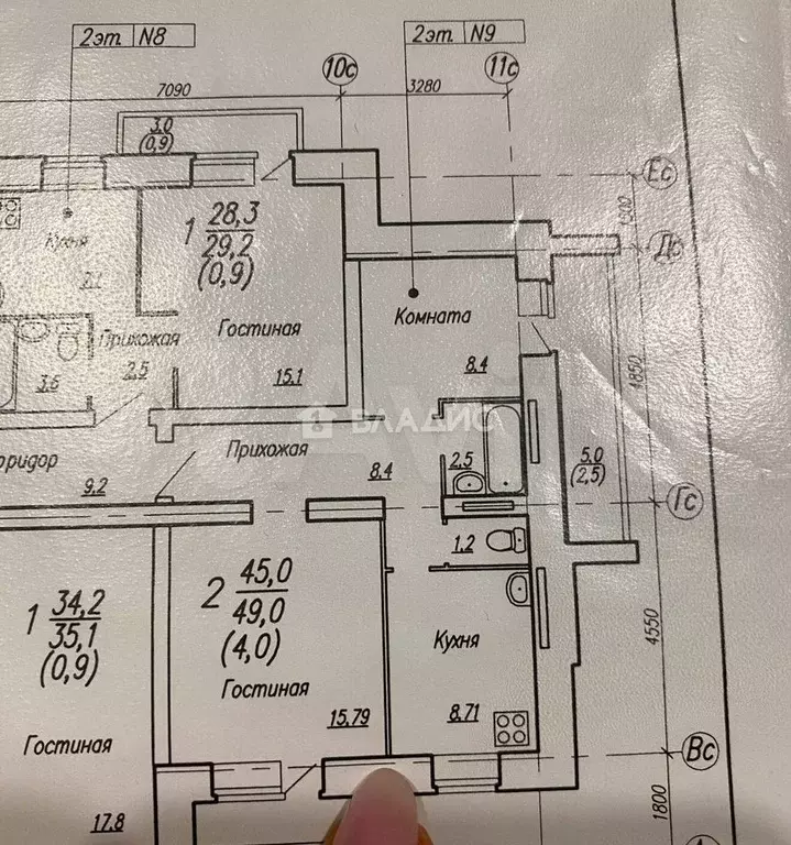 2-к. квартира, 49 м, 7/9 эт. - Фото 0