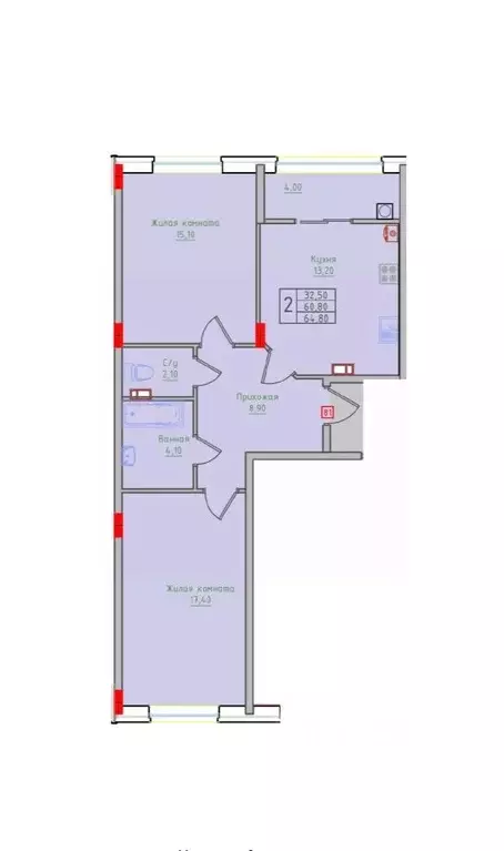 2-к кв. Ставропольский край, Невинномысск ул. Имени Героя России ... - Фото 1