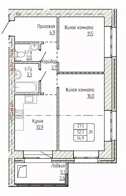 2-к кв. Алтайский край, Новоалтайск ул. Титова, 6 (54.9 м) - Фото 0