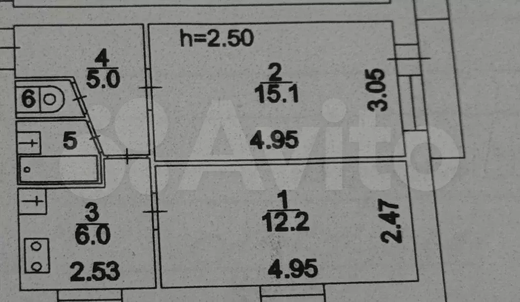 2-к. квартира, 41,3 м, 5/5 эт. - Фото 0