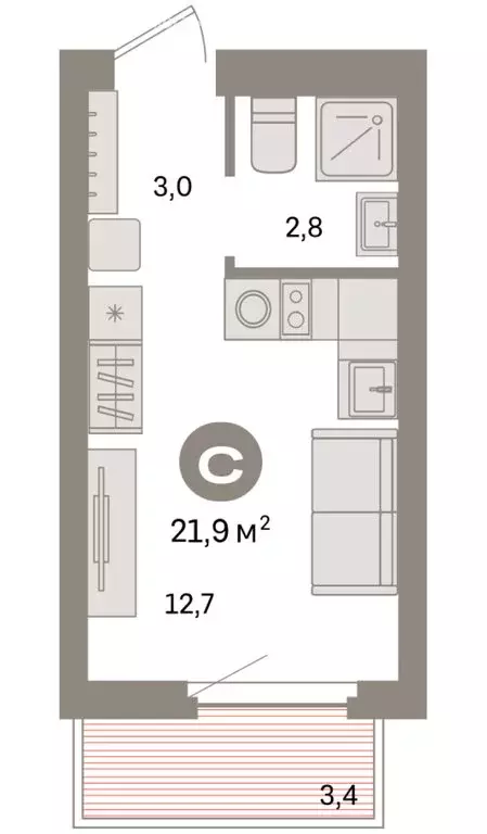 Квартира-студия: Екатеринбург, жилой район Сортировочный, микрорайон ... - Фото 1
