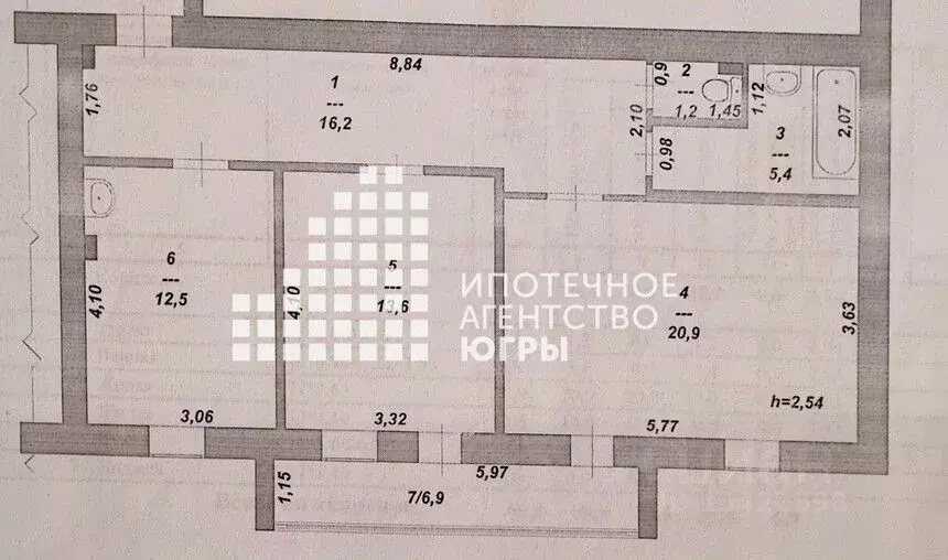 2-к кв. Ханты-Мансийский АО, Ханты-Мансийск ул. Свободы, 61 (69.8 м) - Фото 1