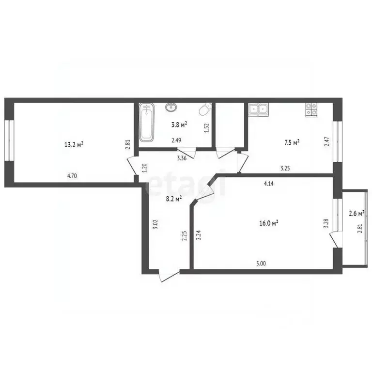 2-к кв. Тюменская область, Тюменский муниципальный округ, с. Каскара ... - Фото 2