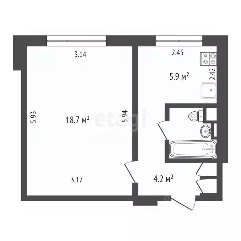 1-к кв. Москва ул. Кулакова, 5К2 (32.3 м) - Фото 2