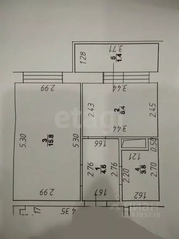 1-к кв. Татарстан, Казань Краснококшайская ул., 84А (34.0 м) - Фото 1