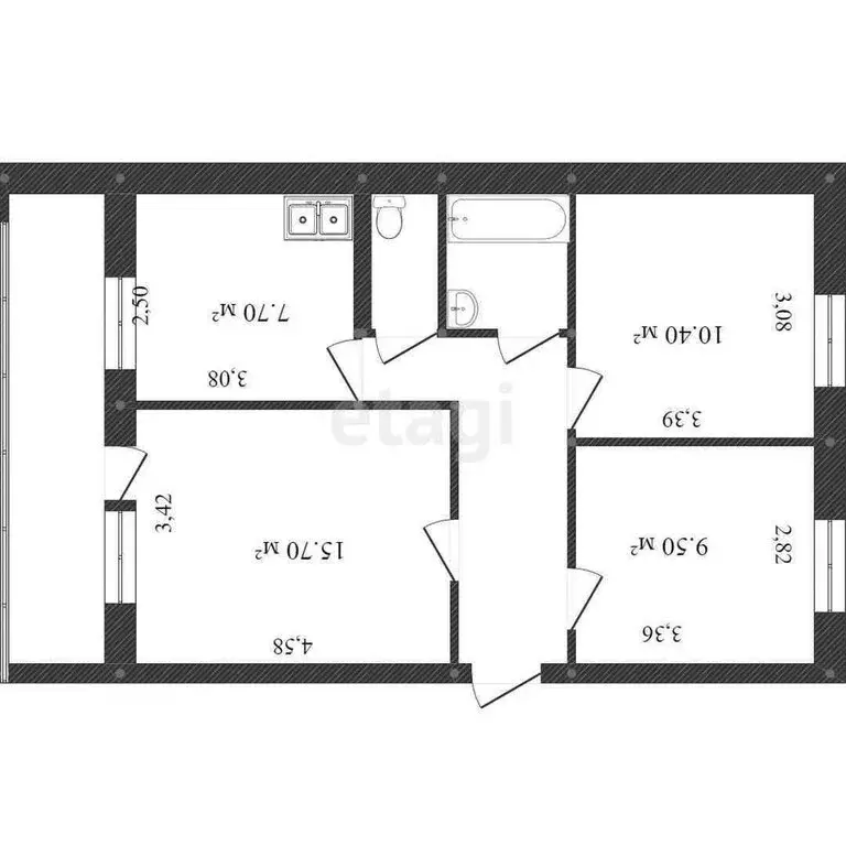 3-комнатная квартира: Златоуст, улица Степана Разина, 17 (67 м) - Фото 1