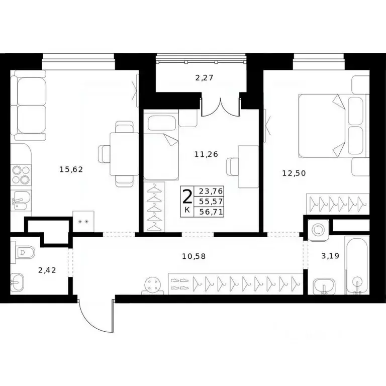 2-к кв. Нижегородская область, Нижний Новгород Ленгородок мкр, Мед ... - Фото 1