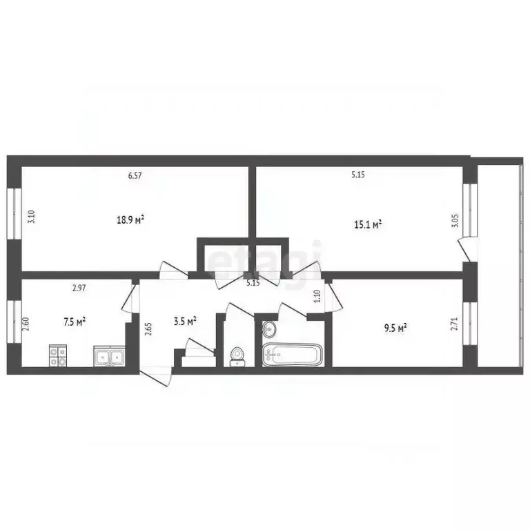 3-к кв. Коми, Сыктывкар ул. Морозова, 161 (65.7 м) - Фото 1
