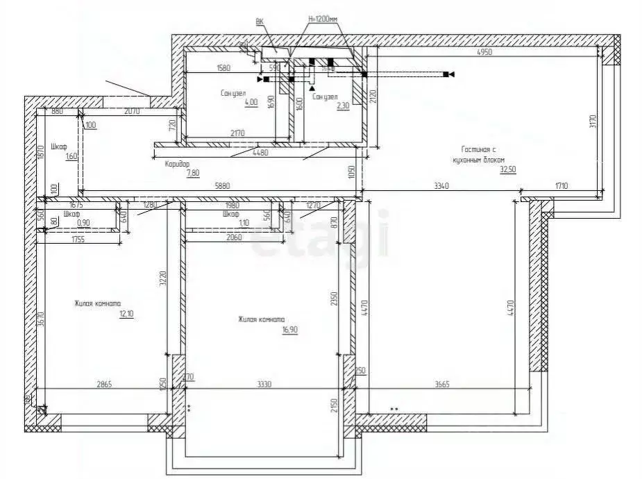 3-к кв. Кемеровская область, Кемерово Ленинградский просп., 44 (83.4 ... - Фото 1