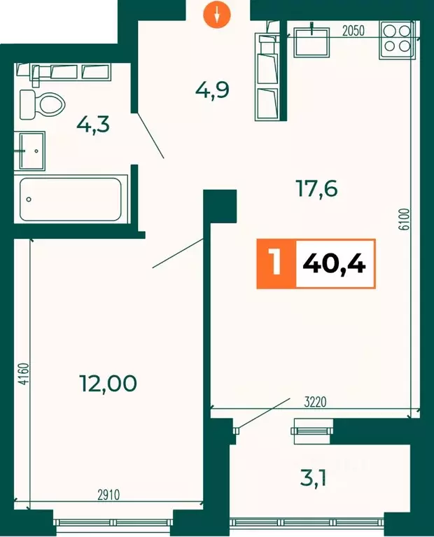 1-к кв. Свердловская область, Екатеринбург ВИЗ жилрайон, Квартал ... - Фото 1