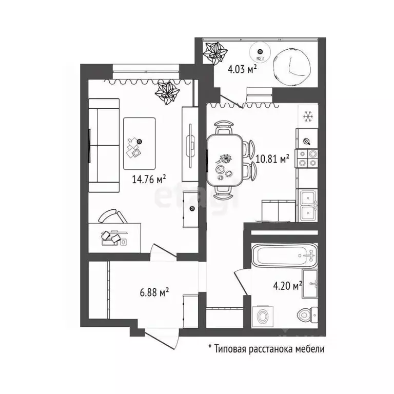 1-к кв. Тюменская область, Тюмень ул. Заполярная, 9 (37.7 м) - Фото 2