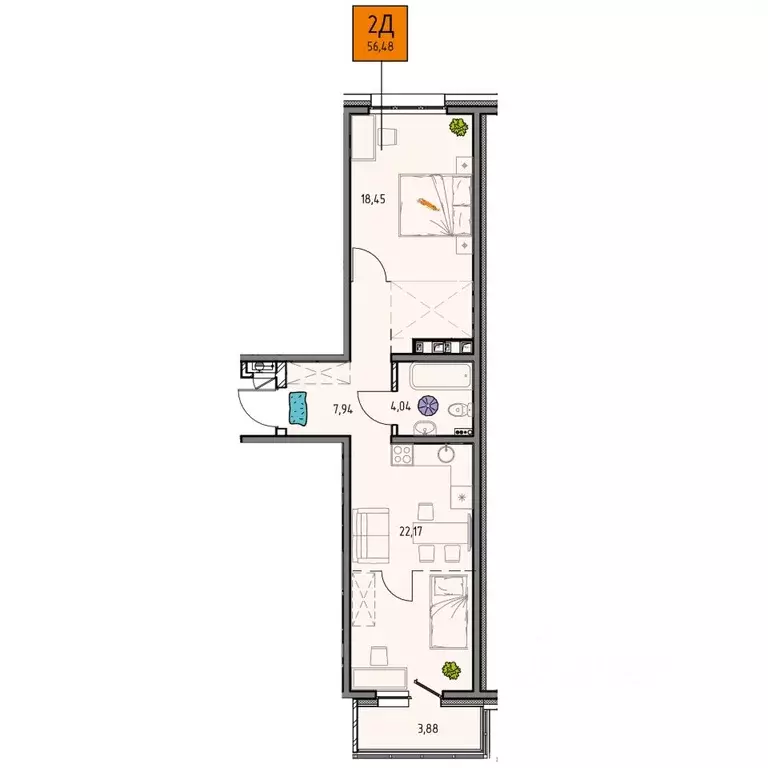 2-к кв. Иркутская область, Иркутск Правобережный округ, Лотос жилой ... - Фото 1