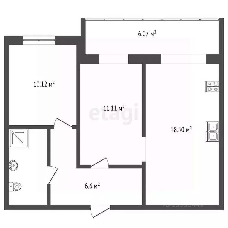 2-к кв. Тюменская область, Тюмень ул. Малыгина, 90 (75.0 м) - Фото 1