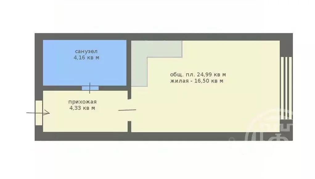 Квартира, студия, 25 м - Фото 0
