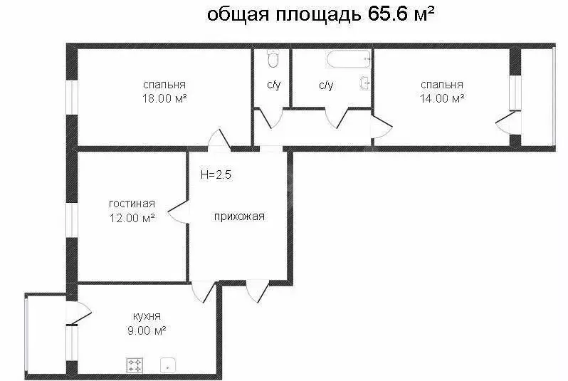 3-комнатная квартира: Кострома, Речной проспект, 17 (64.9 м) - Фото 1
