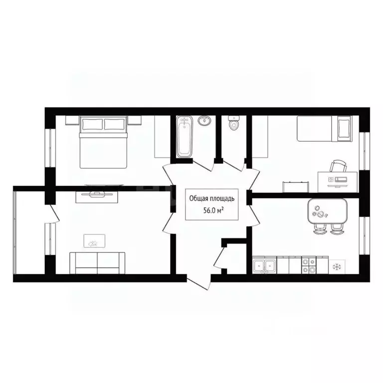 3-к кв. Алтай, Горно-Алтайск ул. Григория Чорос-Гуркина (56.0 м) - Фото 2