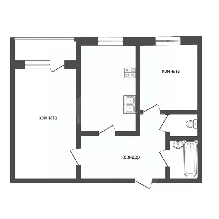 2-к кв. Тюменская область, Тюмень ул. Западносибирская, 12к1 (67.0 м) - Фото 1