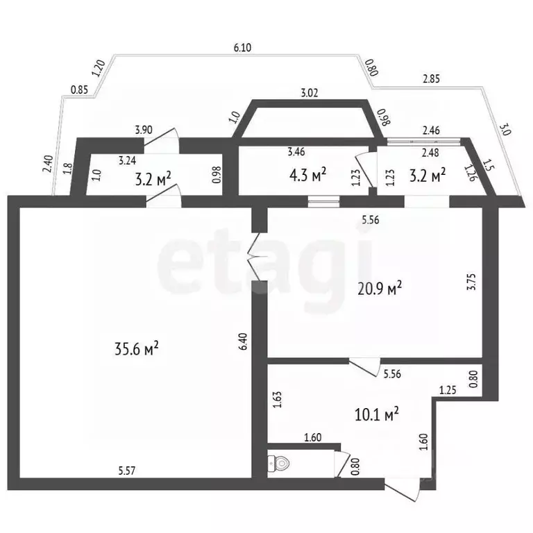 Торговая площадь в Крым, Бахчисарай ул. Фрунзе, 52А (78 м) - Фото 2