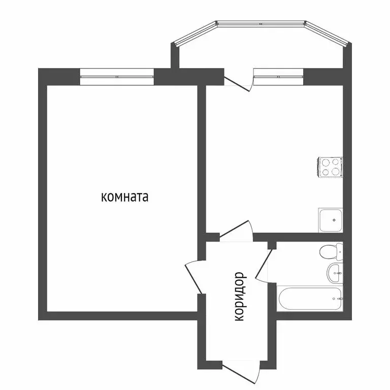 1-комнатная квартира: Тобольск, улица Розы Люксембург, 6/3 (44.7 м) - Фото 0