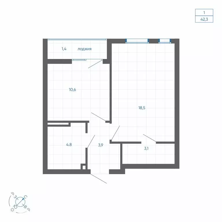 1-комнатная квартира: Екатеринбург, улица Вильгельма де Геннина, 59 ... - Фото 1