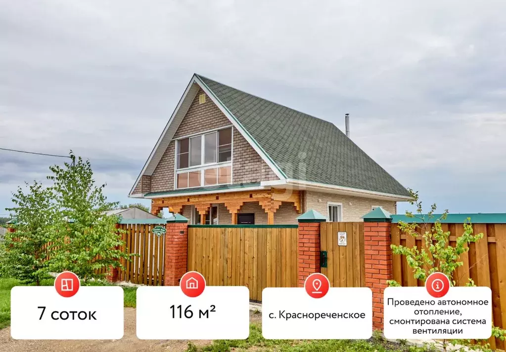 Дом в Хабаровский край, Хабаровский район, с. Краснореченское, Квартал ... - Фото 1