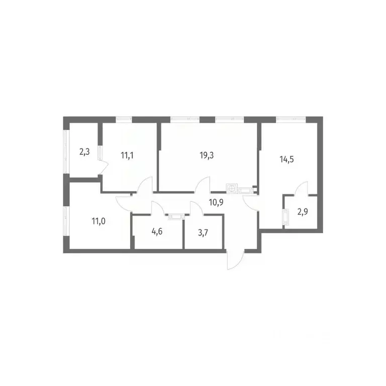 3-к кв. Калининградская область, Калининград пос. Лермонтовский, ул. ... - Фото 1