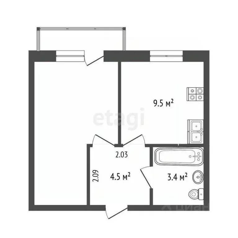 1-к кв. Вологодская область, пос. Кувшиново, Сосновое предместье мкр 6 ... - Фото 2
