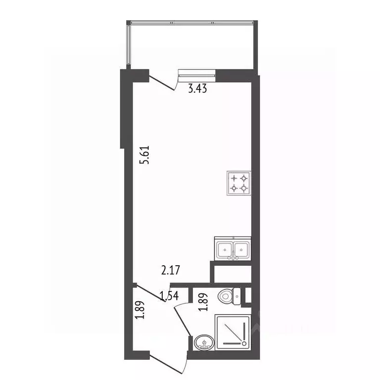 Студия Ленинградская область, Мурино Всеволожский район, бул. ... - Фото 2