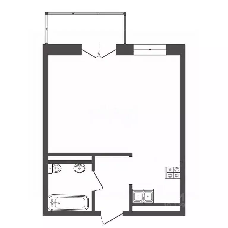 Студия Тюменская область, Тюмень ул. Тимофея Чаркова, 79к2 (32.3 м) - Фото 2