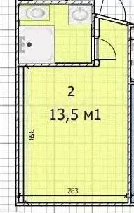 Доля в квартира-студии, 10,5 м, 1/12 эт. - Фото 0