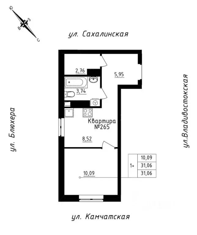 студия свердловская область, екатеринбург ул. кронштадтская (31.06 м) - Фото 0