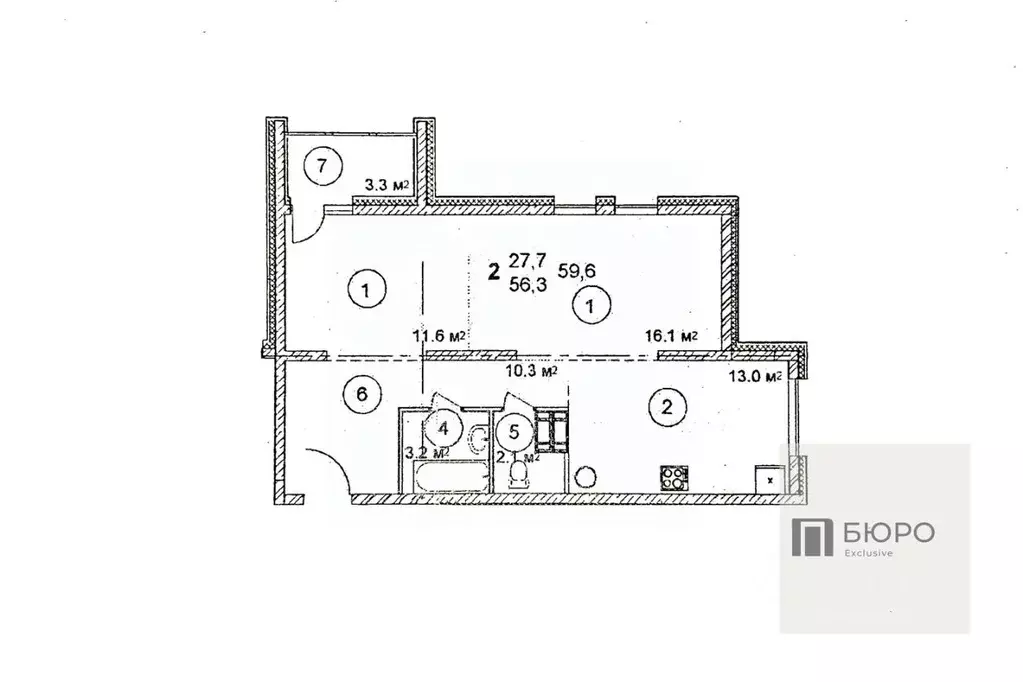 2-к кв. Волгоградская область, Волжский ул. 40 лет Победы, 1 (56.3 м) - Фото 2