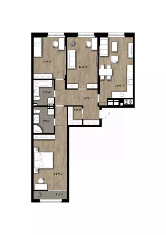 3-к кв. Рязанская область, Рязань Гражданская ул., 19 (105.77 м) - Фото 0