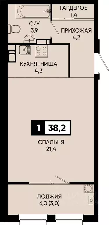 1-к кв. Ставропольский край, Кисловодск городской округ, пос. ... - Фото 0