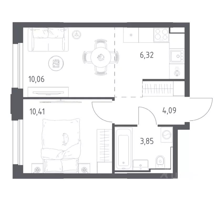 1-к кв. Московская область, Красногорск Квартал Строгино жилой ... - Фото 1