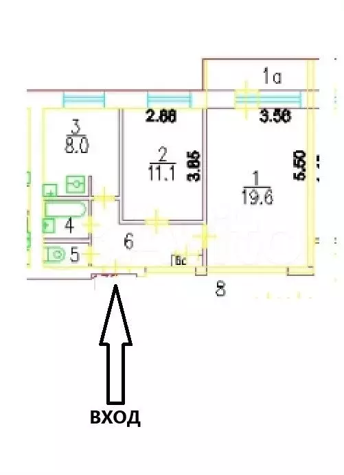 2-к. квартира, 50 м, 3/9 эт. - Фото 0
